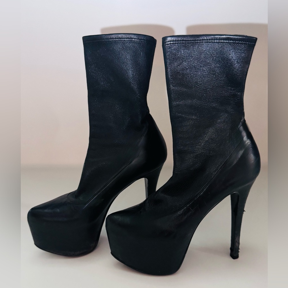 Nando Muzi Black Platform High Heel Boots